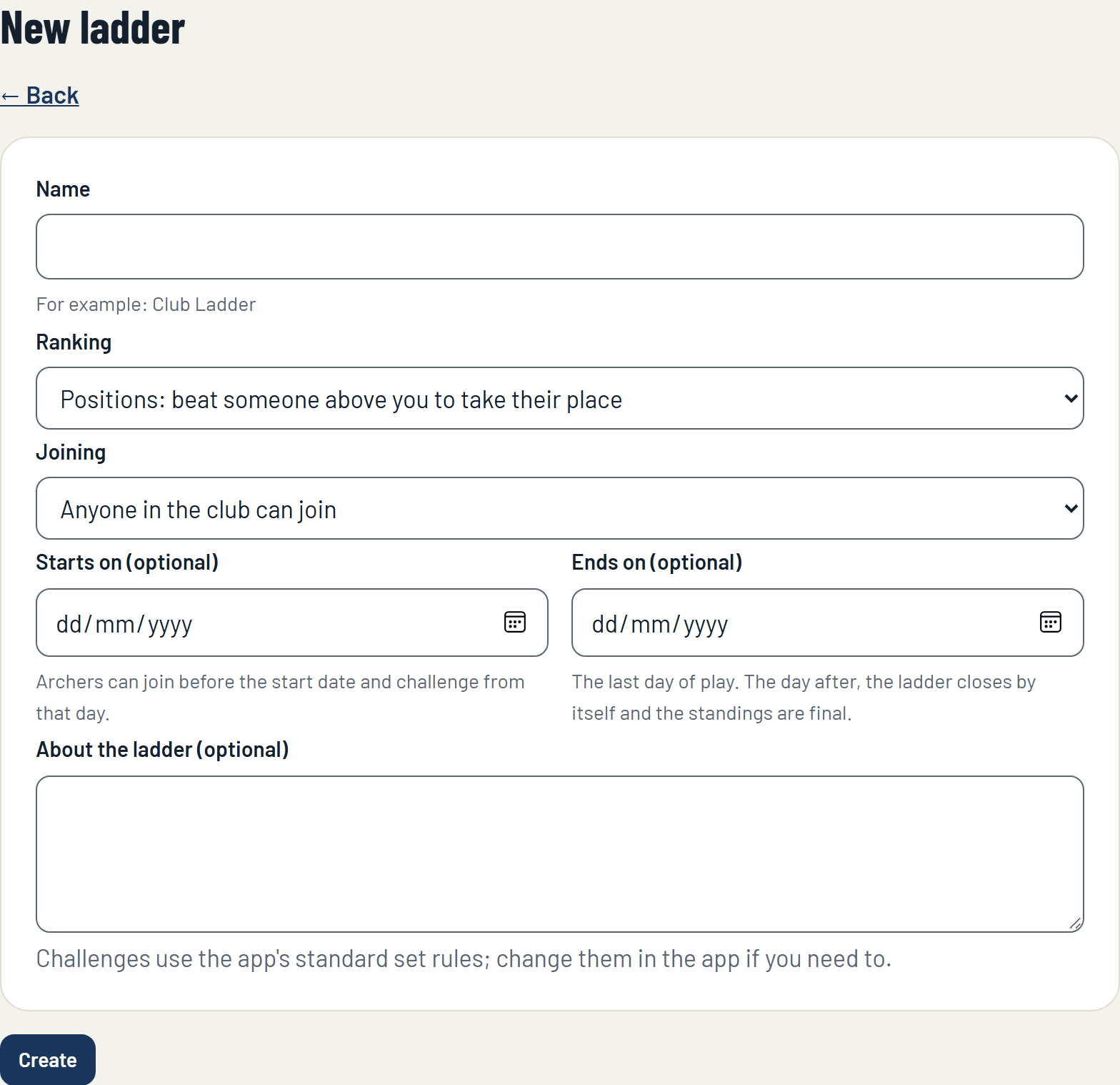 The New ladder form